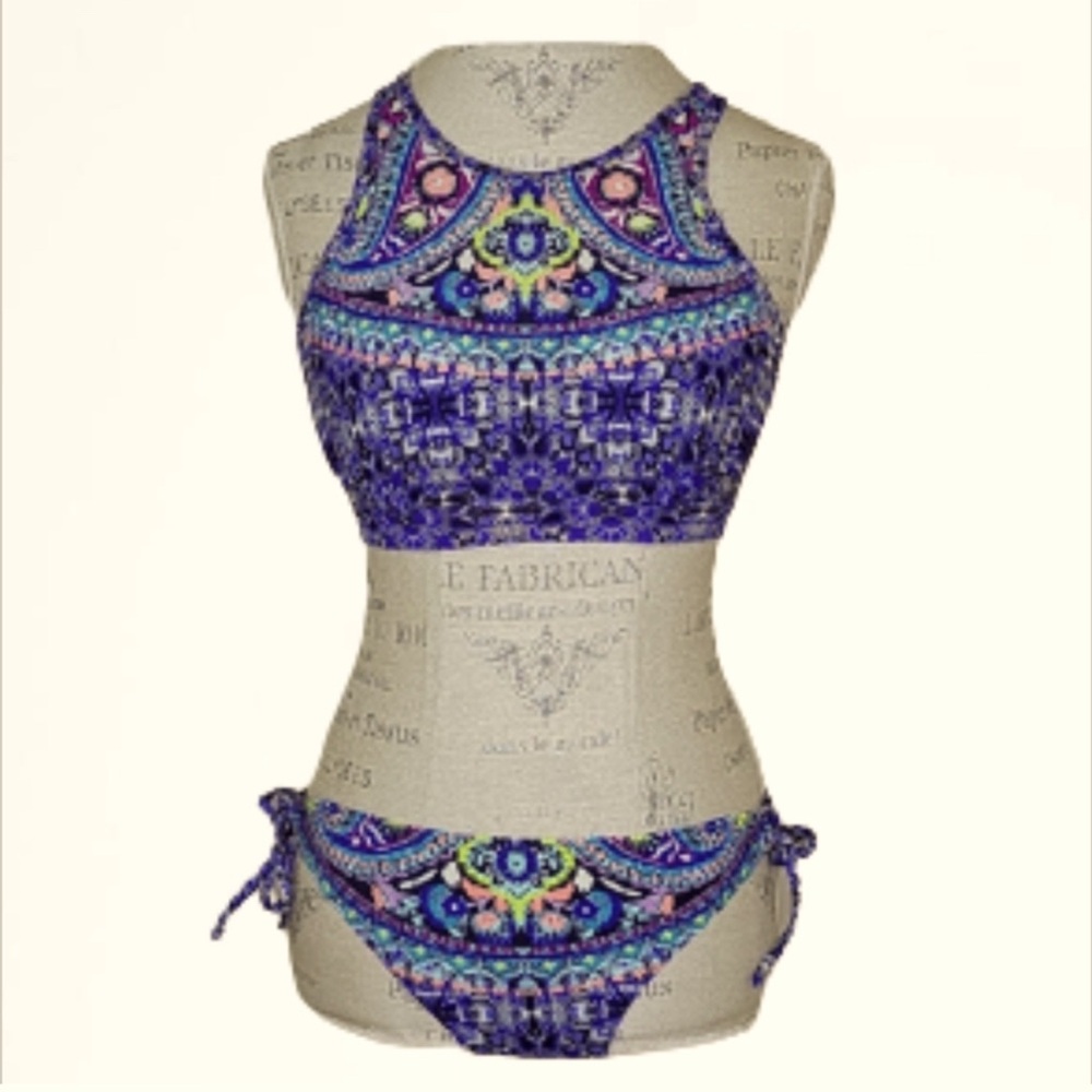 Athleta Baja High Neck Halter Bikini Set
